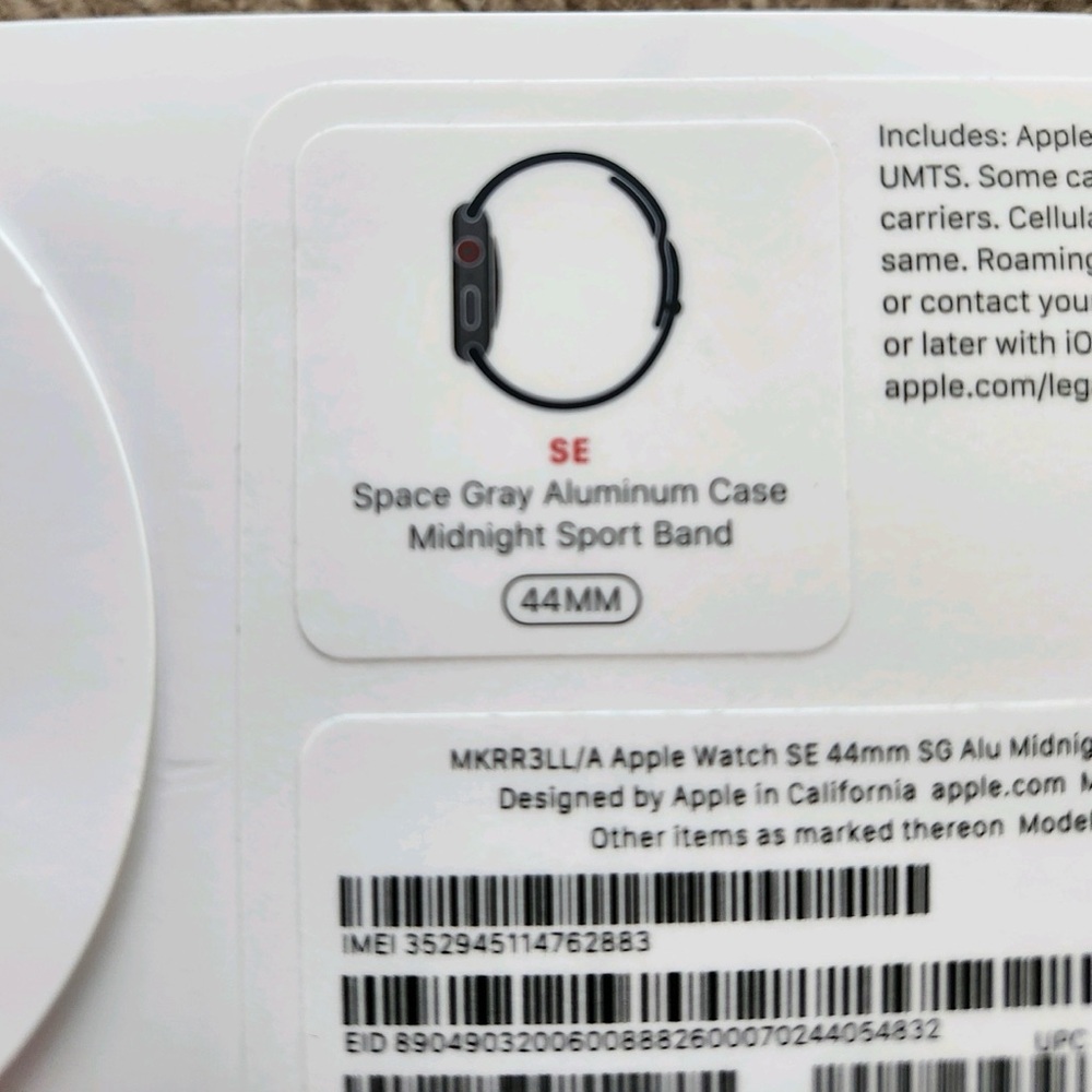 Apple watch SE 44mm Cellular & GPS Space Grey Aluminum Case